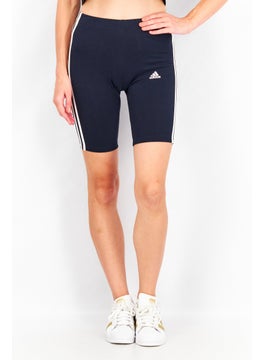 Adidas Women Sportswear Fit Brand Logo Shorts, Navy  - Image 1