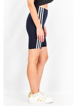 Adidas Women Sportswear Fit Brand Logo Shorts, Navy  - Image 2