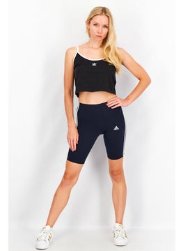 Adidas Women Sportswear Fit Brand Logo Shorts, Navy  - Image 3
