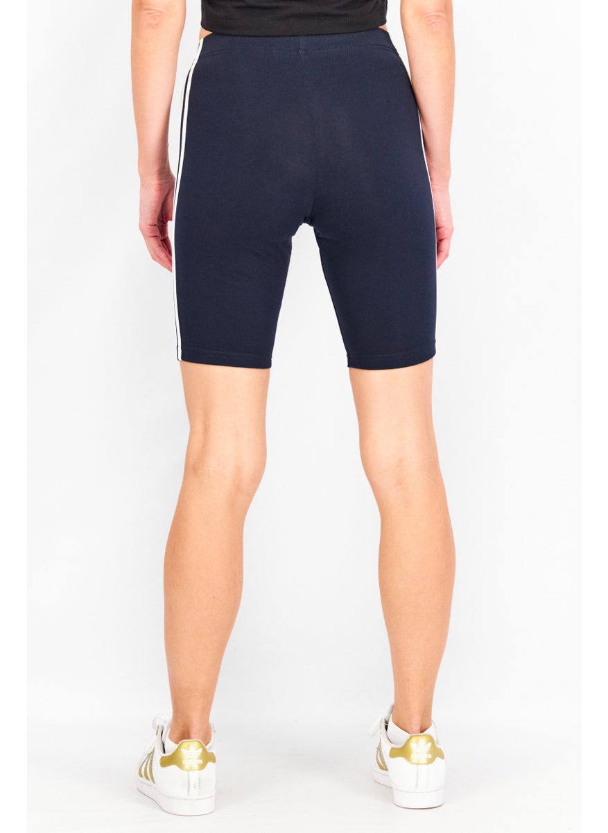 Adidas Women Sportswear Fit Brand Logo Shorts, Navy  - Image 4