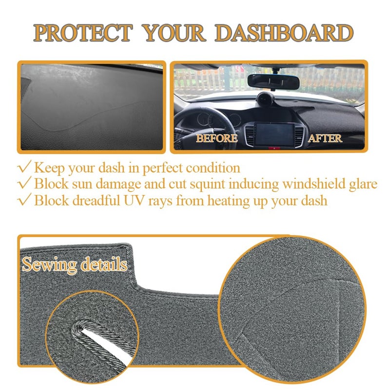 Yiz غطاء لوحة القيادة مناسب لسيارات GMC Sierra/Chevy Chevrolet Silverado 1500 2500 3500 HD من 1999-2006، GMC Yukon/Yukon XL/Chevy Suburban Tahoe Avalanche من 2000-2006، سجادة لوحة القيادة (99-06 رمادي داكن) Y44 - Image 5