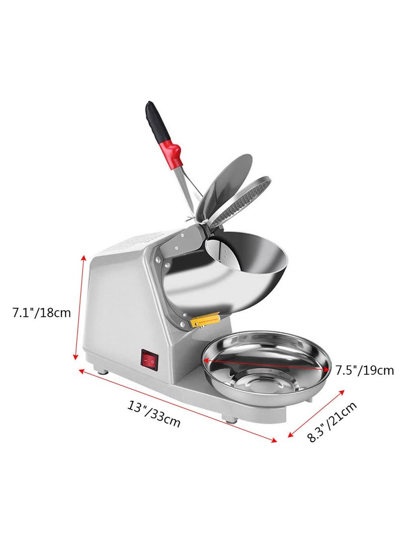Portible Portible Snow Cone Machine 380w Shaved Ice Machine 3 Blades Ice Shaver 280lbshr Electric Ice Crusher Prevent Splash Snow Cone Maker for Home and Commercial with Ice Pick  - Image 2