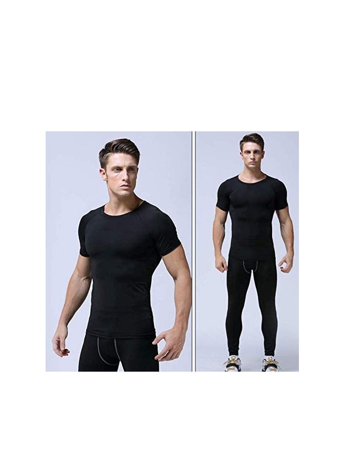 VIUAUAX Men's Compression Shirt Slimming Short Sleeve Baselayer Body Shaper Workout T-Shirt Cool Dry Shapewear Undershirt，Compression Shirt for Men Slimming Undershirt Body Shaper Tank top Shapewear Vest  - Image 3