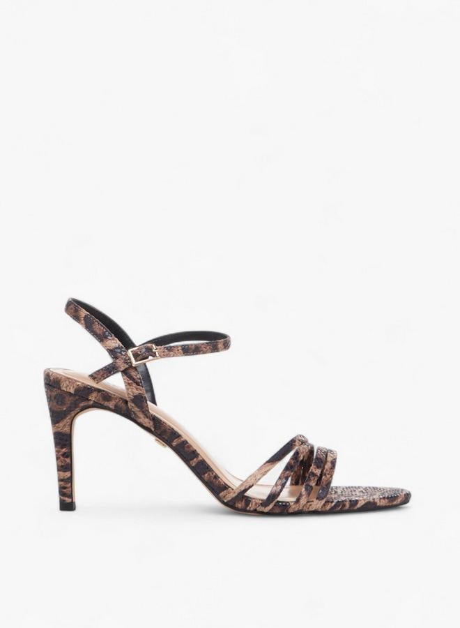 سيليست صنادل نسائية بكعب رفيع بطبعة حيوانات - Image 2