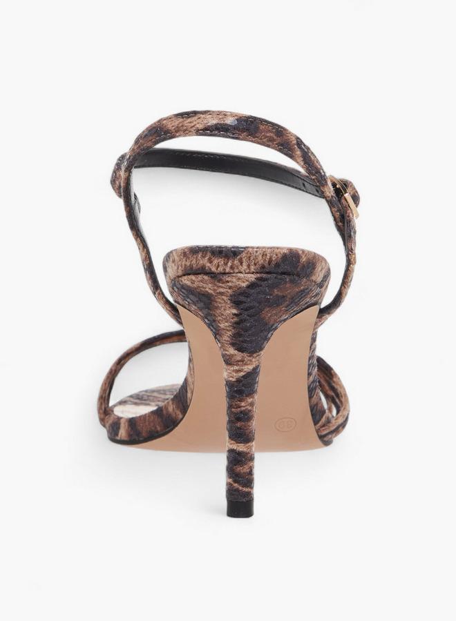 سيليست صنادل نسائية بكعب رفيع بطبعة حيوانات - Image 5