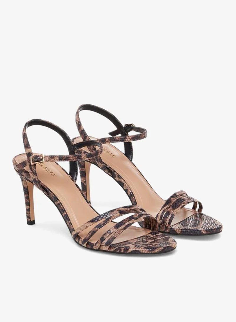Celeste Women Animal Print Stiletto Sandals