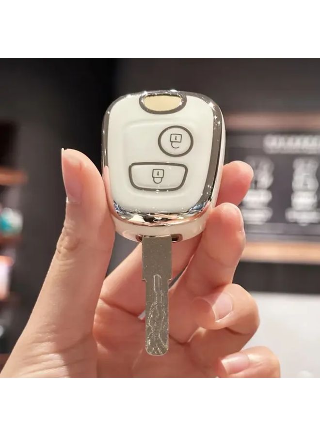 غطاء حماية لجهاز التحكم عن بعد من مادة TPU الأبيض، متوافق مع سيارات C1، C4، 106، 107، 206، 207، 306، 307، 406، 407 - Image 1