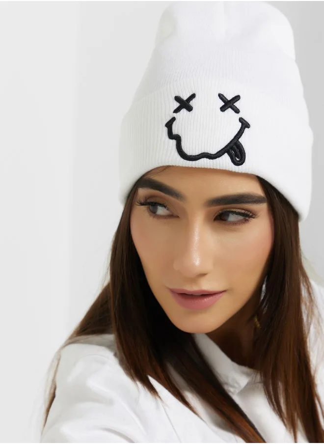 Ginger Smiley Knitted Winter Beanie