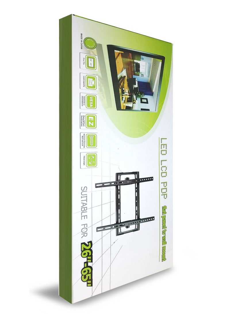 Wtech Premium LED LCD Plasma PDP Flat Panel TV Wall Fix Mount (Suitable For 26 Inch - 65 Inch) Black - Image 1