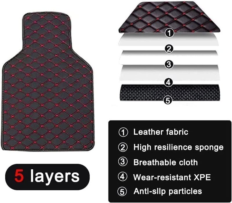 Custom Fit Car Floor Mats for BMW 2er Gran Coupé 1 (I) F44 I 2020-2024, All Weather Automotive Floor Liners Waterproof Leather Diamond Car Mats Full Set Accessories - Image 4
