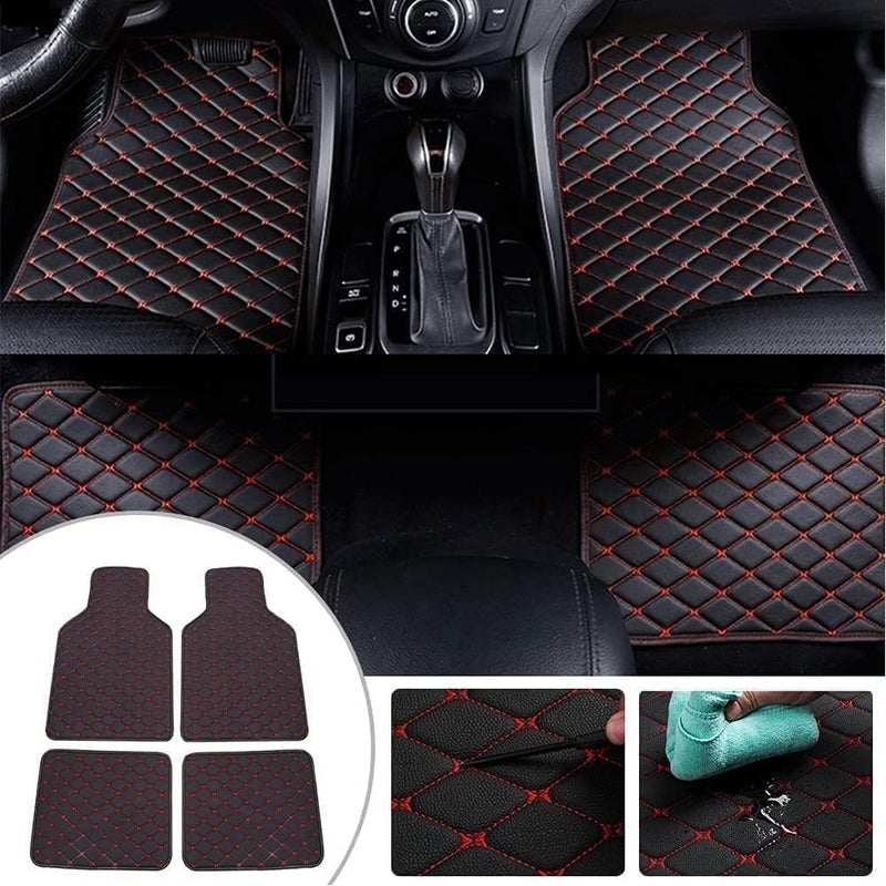 Custom Fit Car Floor Mats for BMW 2er Gran Coupé 1 (I) F44 I 2020-2024, All Weather Automotive Floor Liners Waterproof Leather Diamond Car Mats Full Set Accessories - Image 2