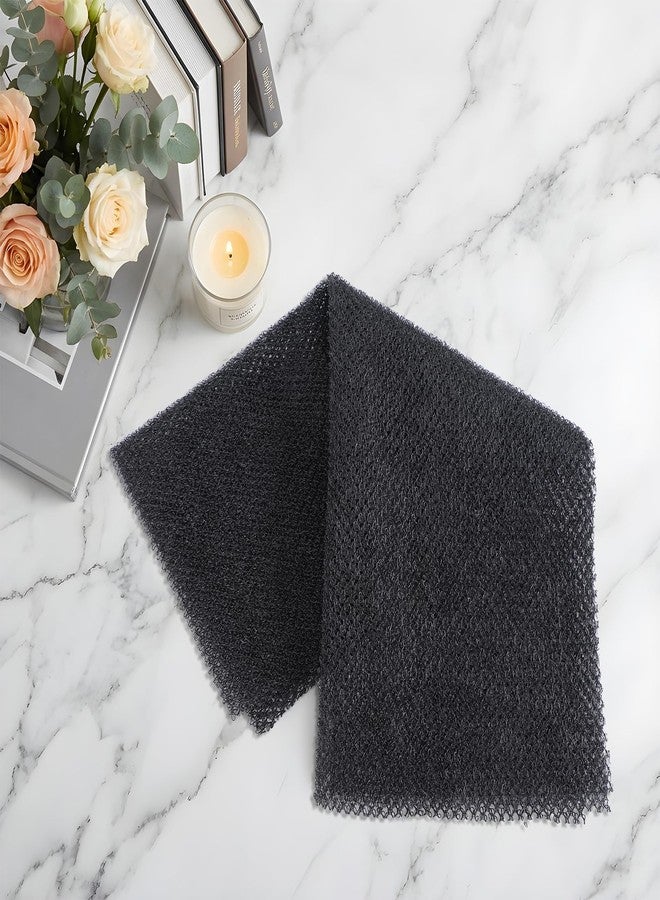 WJIAAA African Net Sponge, 2 Pack Black Exfoliating Washcloth, Elastic Long Net Rag African Wash Nets, Nylon Back Body Scrubber, Japanese Bath Towel 80x30cm/11.8 x 31.5 in - Image 5