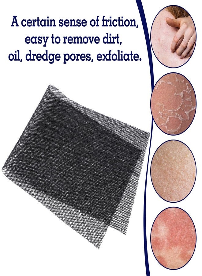 WJIAAA African Net Sponge, 2 Pack Black Exfoliating Washcloth, Elastic Long Net Rag African Wash Nets, Nylon Back Body Scrubber, Japanese Bath Towel 80x30cm/11.8 x 31.5 in - Image 2