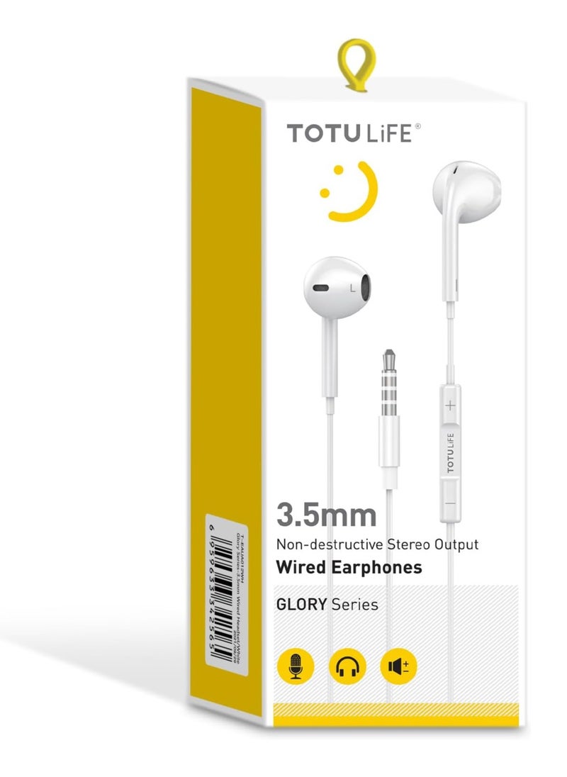 Totulife - GLORY Series Wired Headset 3.5mm - White - Image 1