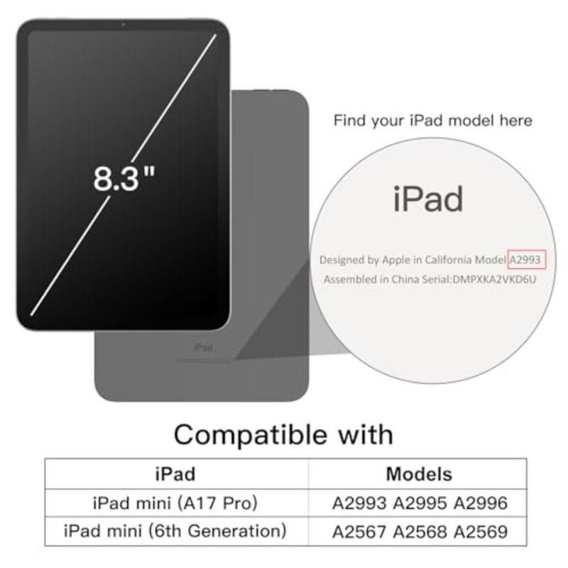 غطاء حماية دوار لجهاز iPad mini A17 Pro/6th Gen, 8.3 2024/2021: حامل دوران 360 درجة، ظهر شفاف من مادة TPU، جزء داخلي من السيليكون الأسود، تنبيه/نوم تلقائي، حامل قلم رصاص، حماية كاملة - Image 2