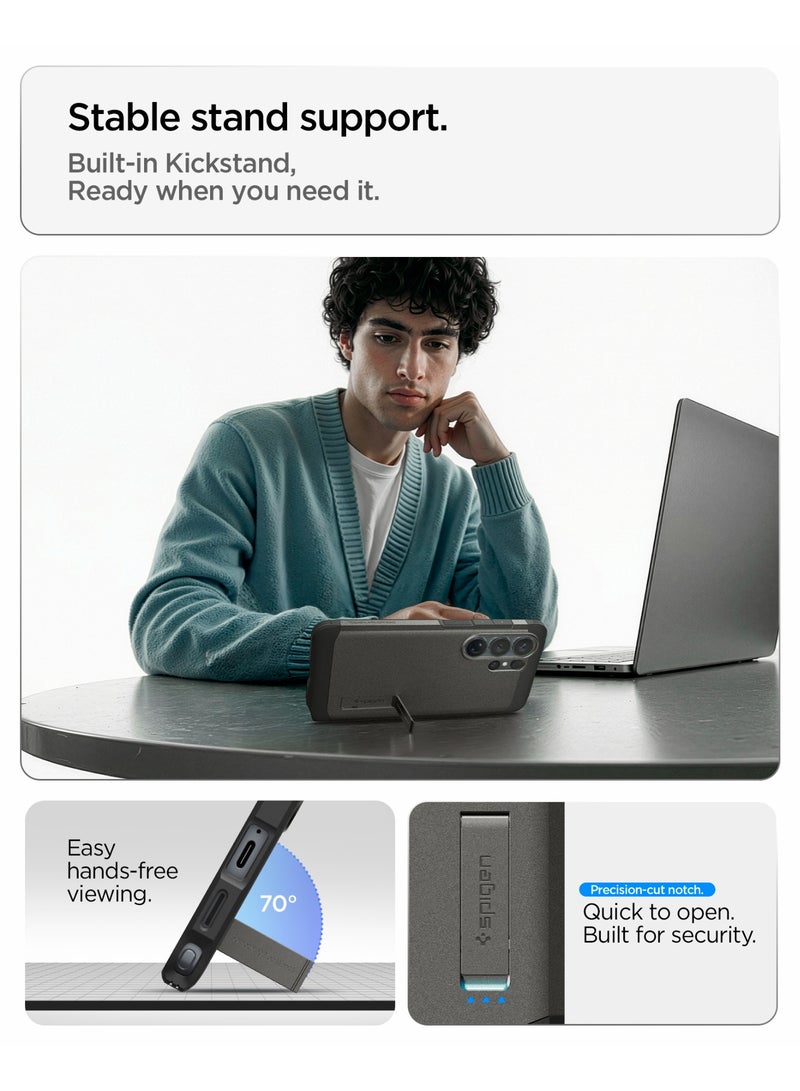 Spigen غطاء Tough Armor MagFit لهاتف Samsung Galaxy S26 ULTRA [MagSafe] - رمادي غامق - Image 4