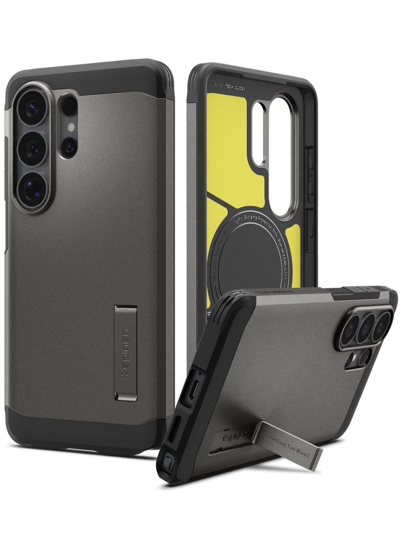Spigen غطاء Tough Armor MagFit لهاتف Samsung Galaxy S26 ULTRA [MagSafe] - رمادي غامق - Image 1