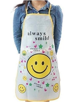 Cartoon design kitchen apron, multi-purpose waterproof, for boys and girls Children's apron, from 4 years old for children and women + 6 clay colors, 5 blocks, and a palette of 12 water colors (smiley