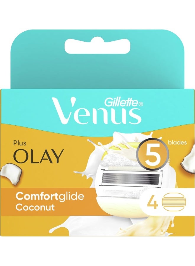 Gillette ComfortGlide Coconut Plus Olay Woman's Razor Carts: 4 carts - Image 2