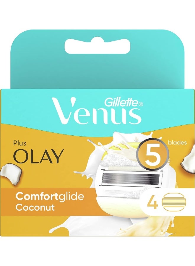 Gillette ComfortGlide Coconut Plus Olay Woman's Razor Carts: 4 carts - Image 1