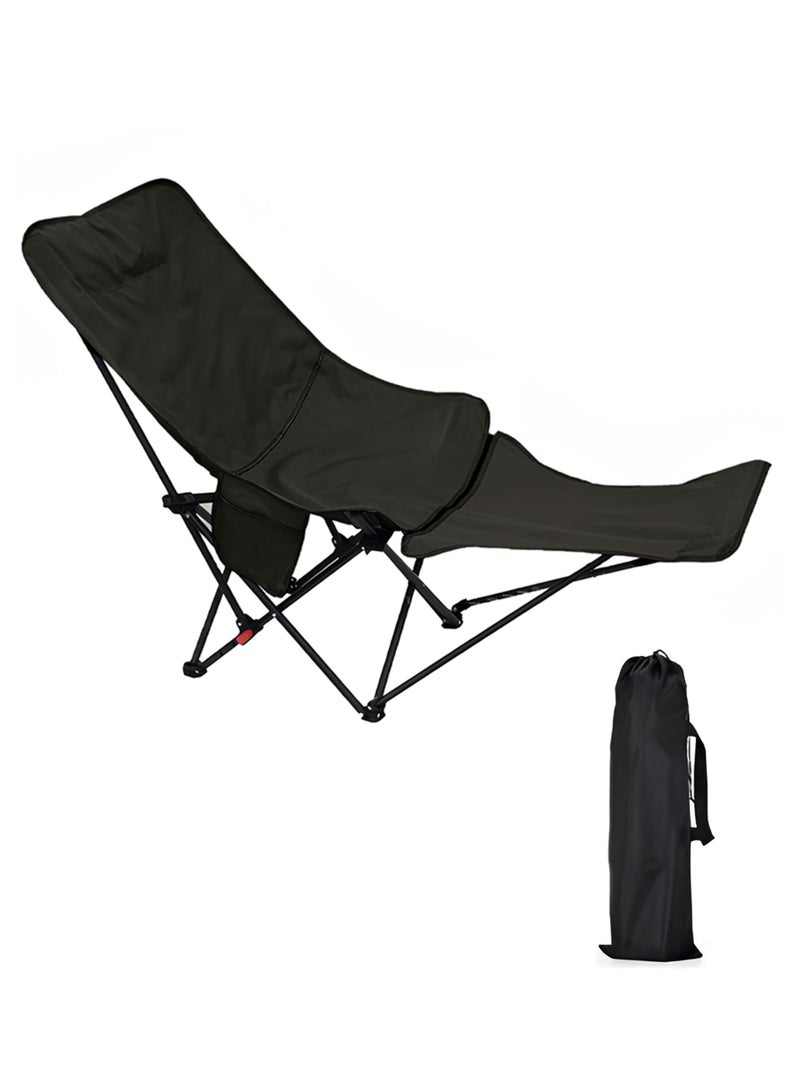 دي بلو كرسي تخييم قابل للطي مع مسند قدم قابل للإزالة ومسند ظهر قابل للتعديل للبالغين 65 × 110 × 97 سم - D114578 كرسي استرخاء خارجي محمول متكئ مع حقيبة حمل وجيب جانبي - كرسي خفيف الوزن بإطار فولاذي للتخييم والشاطئ وصيد الأسماك والمشي لمسافات طويلة والسفر - متعدد الألوان - Image 1