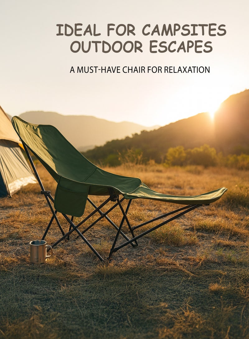 دي بلو كرسي تخييم قابل للطي مع مسند قدم قابل للإزالة ومسند ظهر قابل للتعديل للبالغين 65 × 110 × 97 سم - D114578 كرسي استرخاء خارجي محمول متكئ مع حقيبة حمل وجيب جانبي - كرسي خفيف الوزن بإطار فولاذي للتخييم والشاطئ وصيد الأسماك والمشي لمسافات طويلة والسفر - متعدد الألوان - Image 5