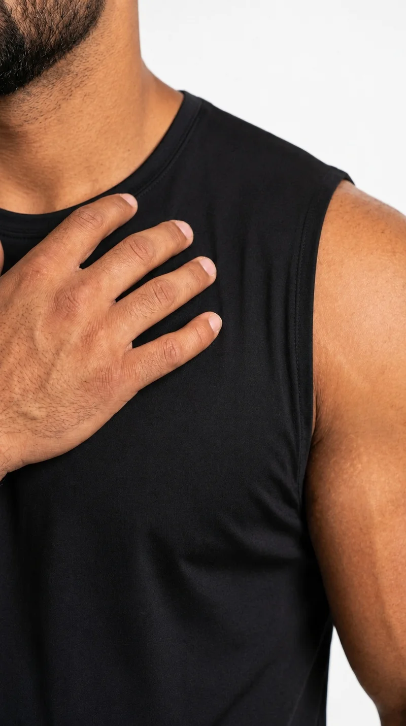 Moveletix Black Men's Plus Size Training Tank Top Black for Men | Best Price UAE