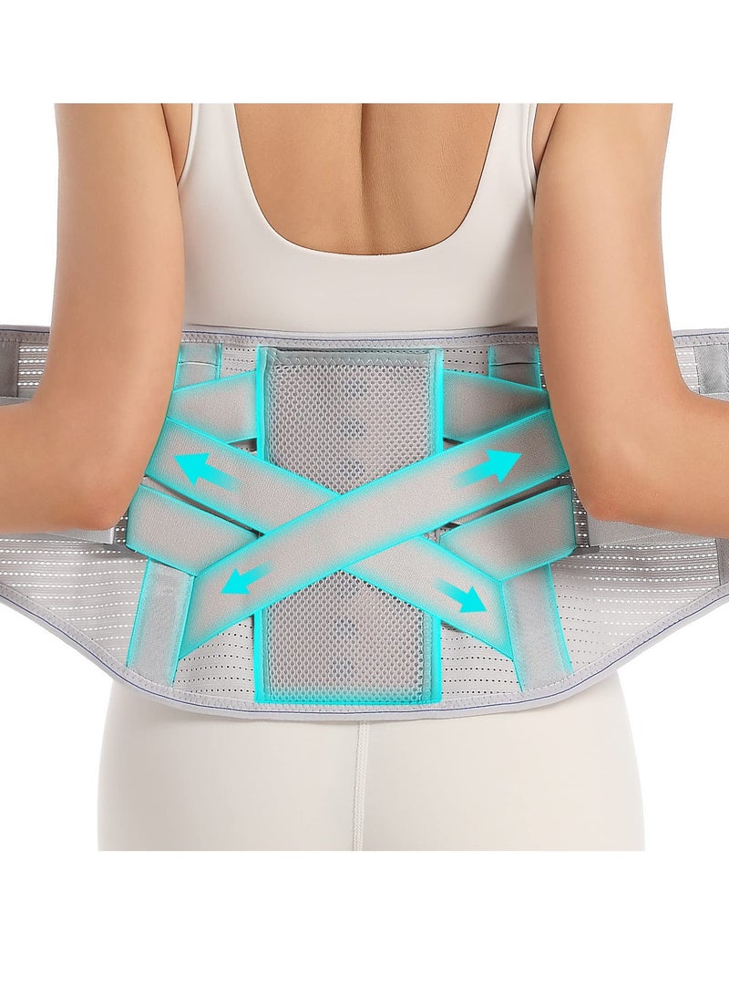 Zikra Back Brace for Lower Back Pain Relief - Back Support Belt for Women & Men for Herniated Disc, Sciatica. Removable Stays for Lower Back Support with 2 Different Hardness Sets (Medium) - Image 1