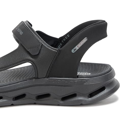 Skechers Men's Hands Free Slip-Ins Go Walk Glide Step 2.0 Quarter Strap Sandal, Black/Black, 8 - Image 4
