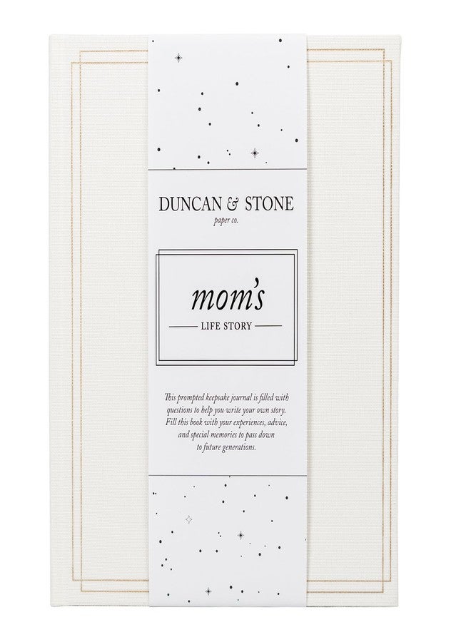 DUNCAN & STONE PAPER CO. 85 Page Mom Tell Me Your Story Journal - Linen Bound Mom Life Book - Journals for Moms w/Prompts, Family Tree & More for Journaling (Ivory) - Image 1