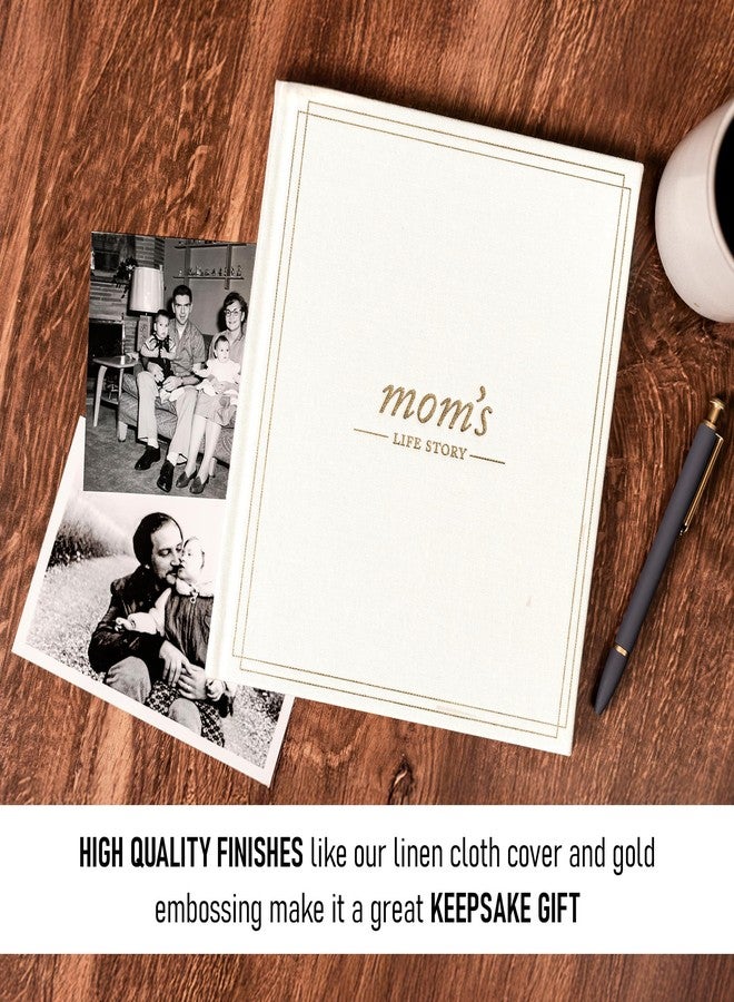 DUNCAN & STONE PAPER CO. 85 Page Mom Tell Me Your Story Journal - Linen Bound Mom Life Book - Journals for Moms w/Prompts, Family Tree & More for Journaling (Ivory) - Image 4