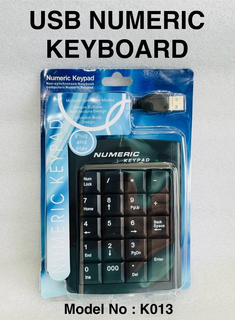 USB Numeric Keypad - External Numpad for Laptops & Desktops - Model K013  - Image 1