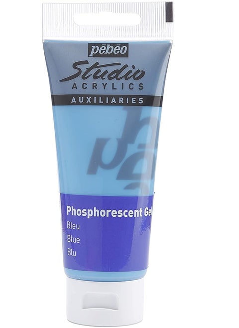 Pebeo Acrylic Fine Studio Acrylics Phosphorescent Gel Blue Glow In The Dark 100ml