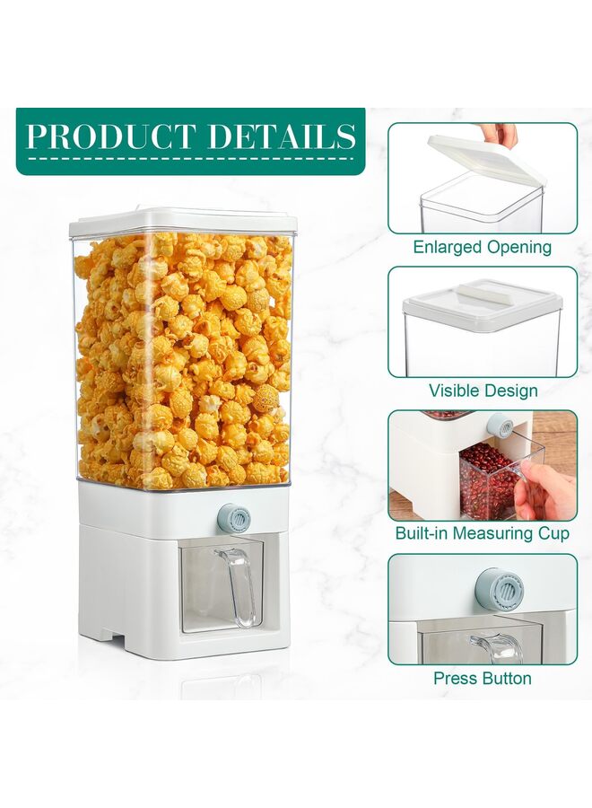 2 Pcs Cereal Dispenser Countertop 3.75L Cereal Containers Storage Dispenser with Lid Plastic Candy Rice Dispenser Dry Food Dispensers for Kitchen Snack Grains Pantry Nuts Oatmeal(Green) - Image 5