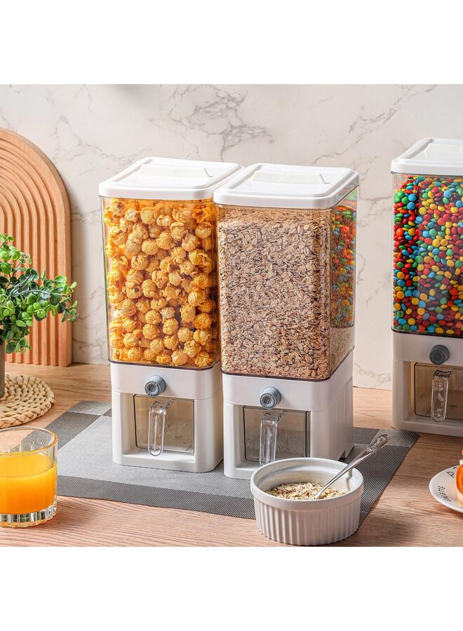 2 Pcs Cereal Dispenser Countertop 3.75L Cereal Containers Storage Dispenser with Lid Plastic Candy Rice Dispenser Dry Food Dispensers for Kitchen Snack Grains Pantry Nuts Oatmeal(Green) - Image 2