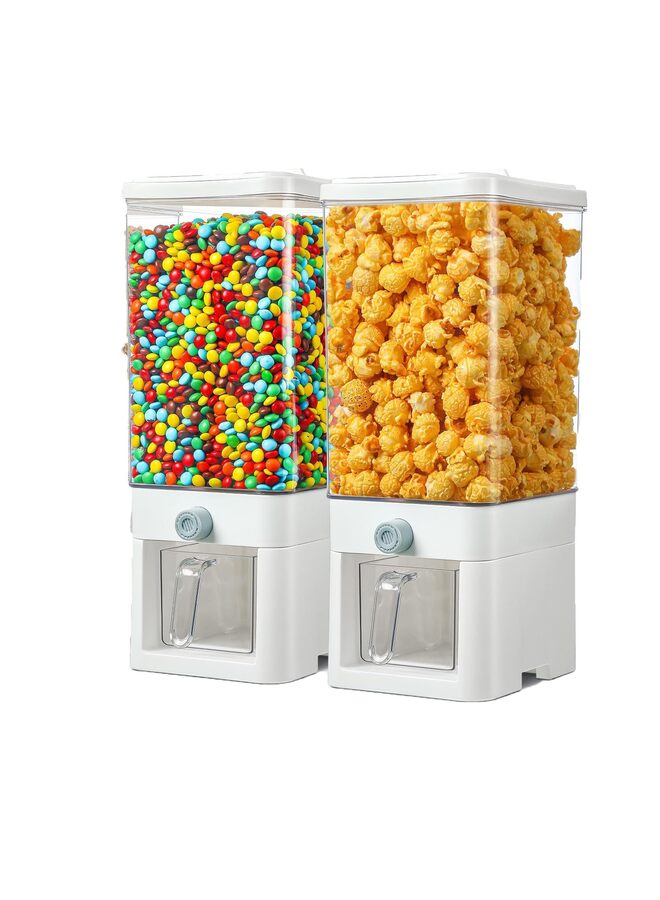 2 Pcs Cereal Dispenser Countertop 3.75L Cereal Containers Storage Dispenser with Lid Plastic Candy Rice Dispenser Dry Food Dispensers for Kitchen Snack Grains Pantry Nuts Oatmeal(Green) - Image 1