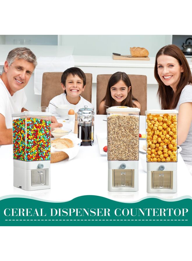 2 Pcs Cereal Dispenser Countertop 3.75L Cereal Containers Storage Dispenser with Lid Plastic Candy Rice Dispenser Dry Food Dispensers for Kitchen Snack Grains Pantry Nuts Oatmeal(Green) - Image 3