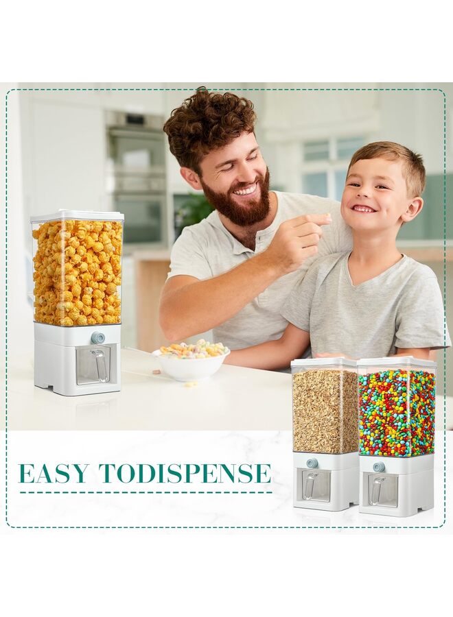 2 Pcs Cereal Dispenser Countertop 3.75L Cereal Containers Storage Dispenser with Lid Plastic Candy Rice Dispenser Dry Food Dispensers for Kitchen Snack Grains Pantry Nuts Oatmeal(Green) - Image 4