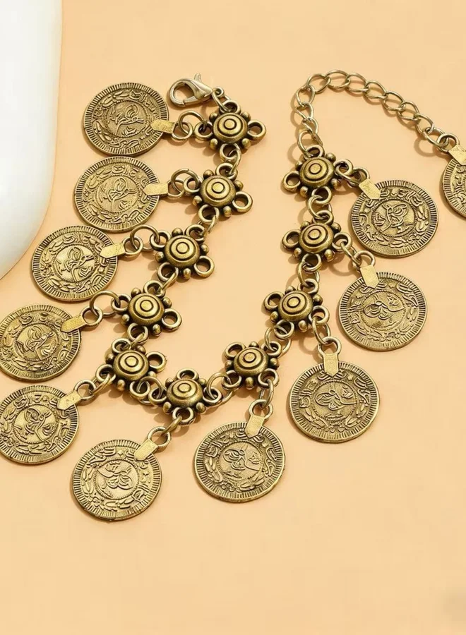 Take Two  Golden Coin Charm Anklet for Women | Best Price UAE