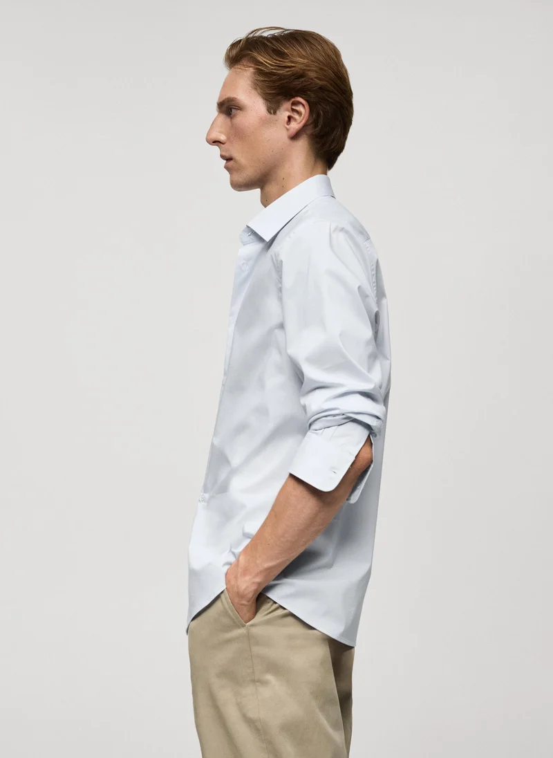 Mango Man Regular Fit Stretch Cotton Shirt