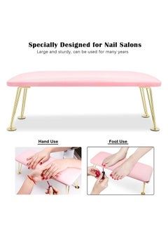 AONOLOVO Big Nail Arm Rest, Anti-Slip Nail Cushion Hand Rest Professional Nail Tech Arm Rest Stand Manicure Hand Pillow for Nail Techs Salon Spa Home Use (Pink)  - Image 2
