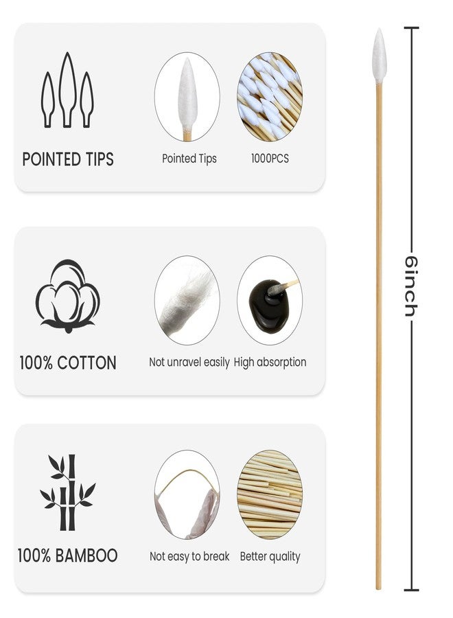 PINGMIC 200 PCS 6-Inch Precision Gun Cleaning Swabs - Lint-Free Bamboo-Handle Cotton Swabs for Gun Cleaning, Makeup & Electronics - Image 3