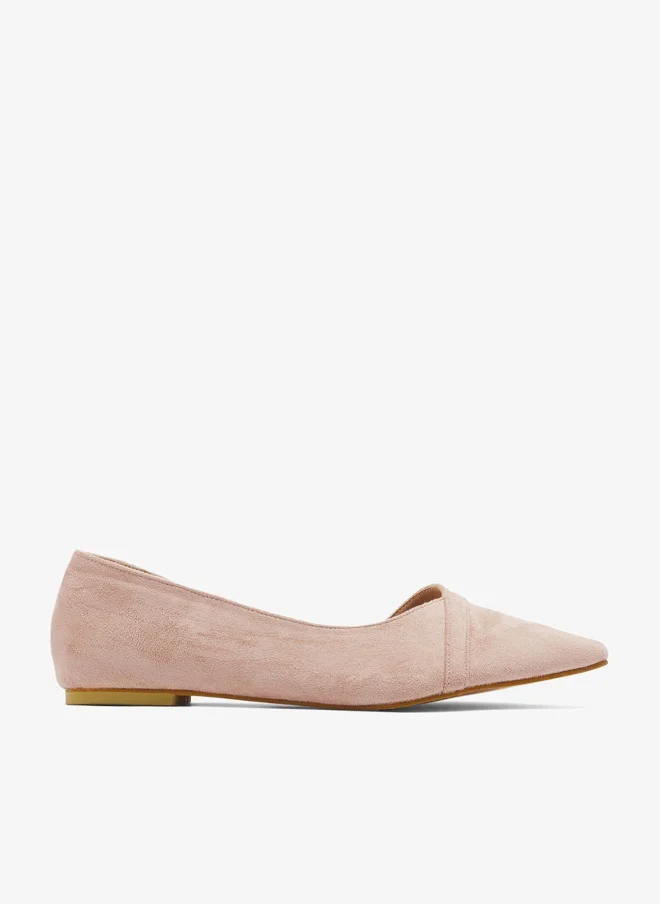 ELLA Suede Ballet Flats Cut Out Detail