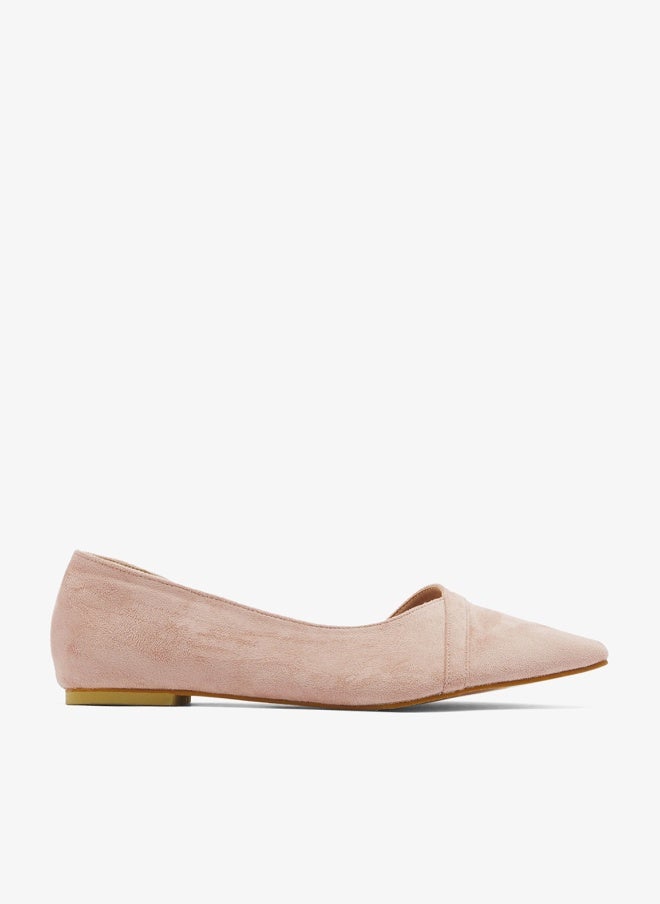 ELLA Suede Ballet Flats Cut Out Detail - Image 1