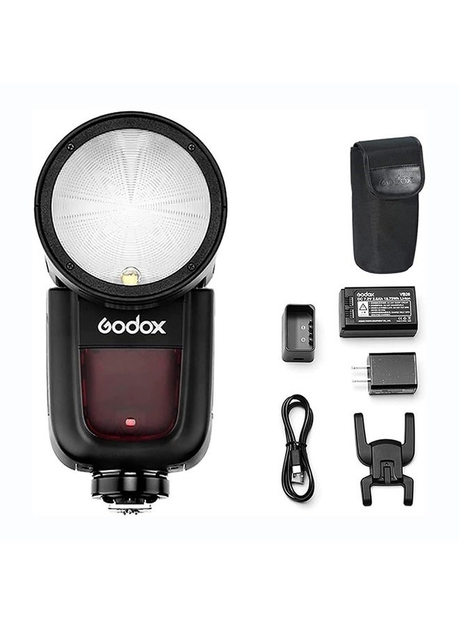 Godox V1 V1-N V1N Round Head Camera Flash for Nikon Flash Speedlight Speedlite Light,76Ws 2.4G 1/8000 HSS,480 Full Power Shots,1.5s Recycle Time,2600mAh Li-ion Battery,10 Levels LED Modeling Lamp - Image 1
