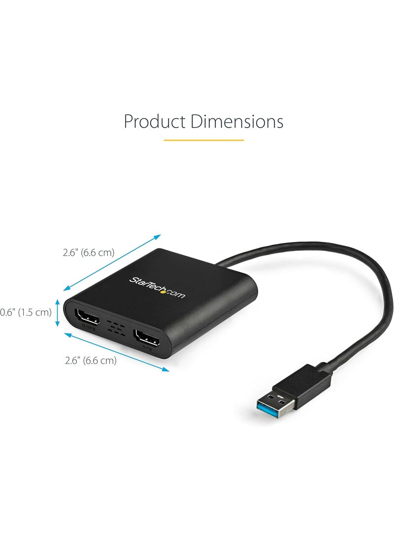 StarTech StarTechcom USB 30 to Dual HDMI Adapter USB to 2x HDMI Monitor Converter for Windows TAA no support for macOSChromeOSLinux  - Image 4