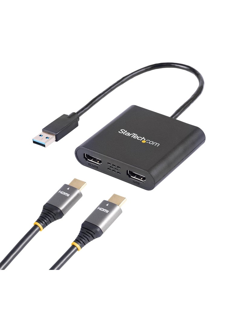 StarTech StarTechcom USB 30 to Dual HDMI Adapter USB to 2x HDMI Monitor Converter for Windows TAA no support for macOSChromeOSLinux  - Image 1