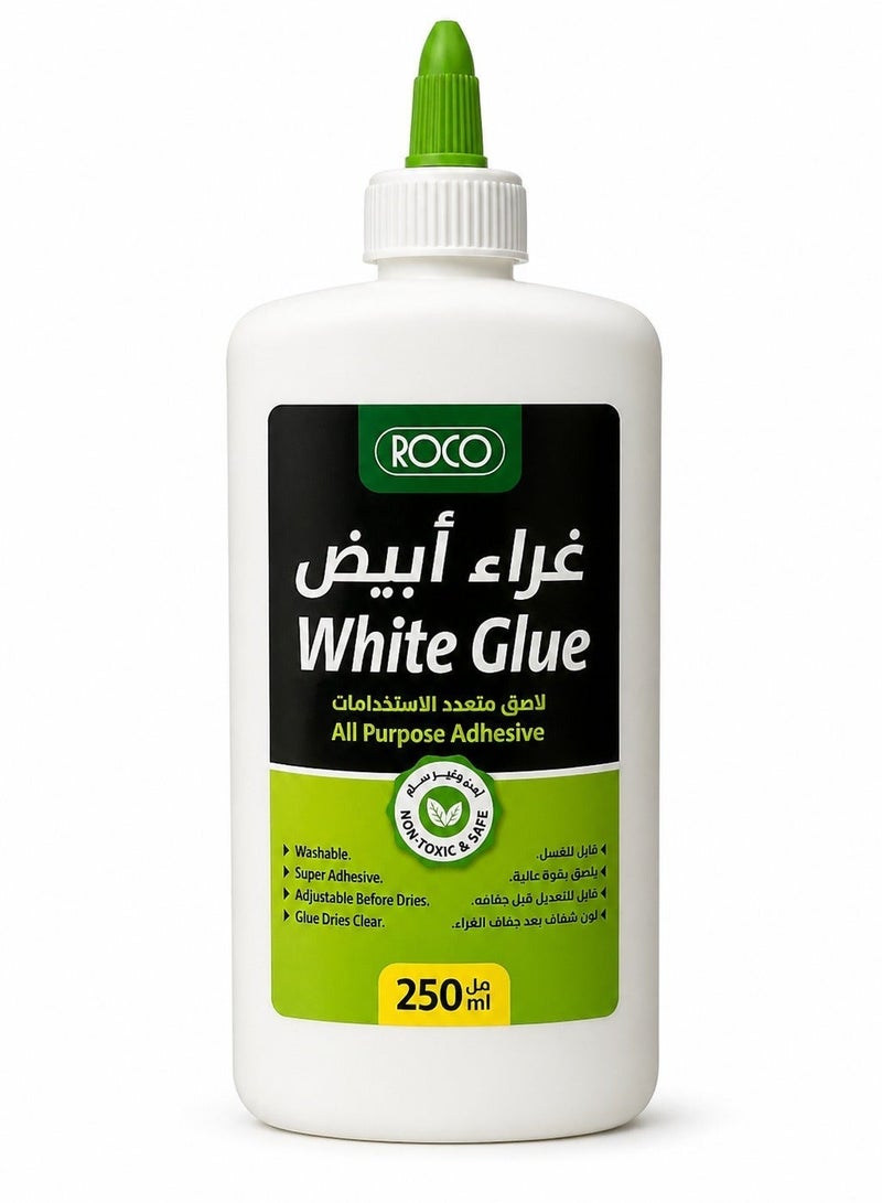 روكو غراء سائل متعدد الاستخدام 250 مل قوي الالتصاق شفاف بعد الجفاف آمن للاستخدام المدرسي والمكتبي - Image 1