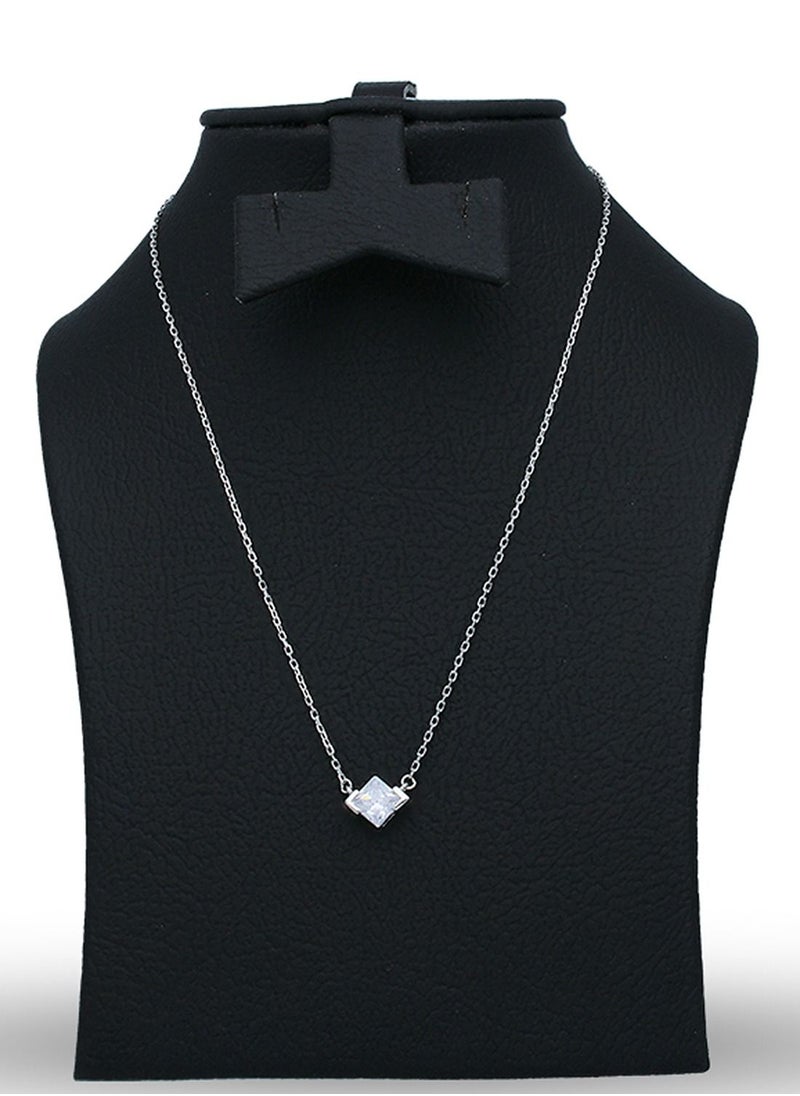FK Jewellers - Sterling Silver 925 Solitaire Necklace - FKJNKLSLU6086 - Image 1