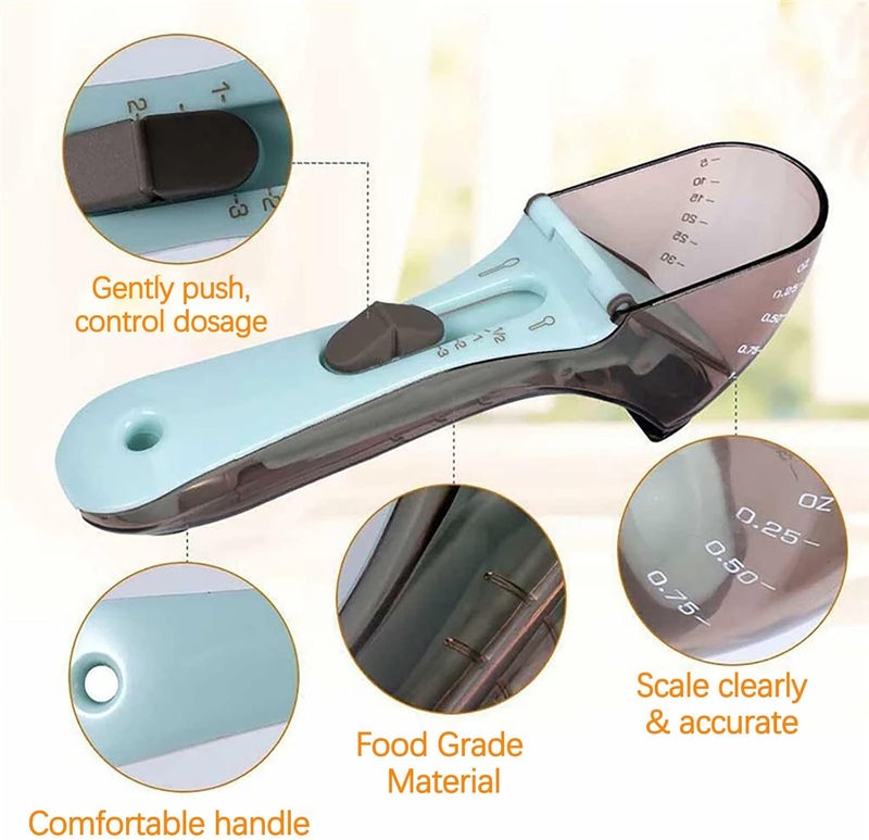 klarako Adjustable Measuring Cups and Spoons Set, Kitchen Tools Plastic Tablespoon Measuring Cup with Magnetic for Measuring Solid/Powder/Liquid (Large) - Image 2